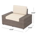 Ayaan Outdoor 9 Piece Wicker Sectional with Cushions, Hazelnut Brown