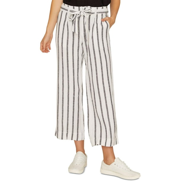 striped cropped pants