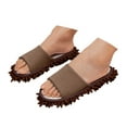 thumbnail image 3 of HNMKU on Fuzzy Slippers with Detachable Washable Cleaning Sole for Indoor Home Comfort Machine Washable Soft Shoes 03_Brown,5.5-7.5, 3 of 5