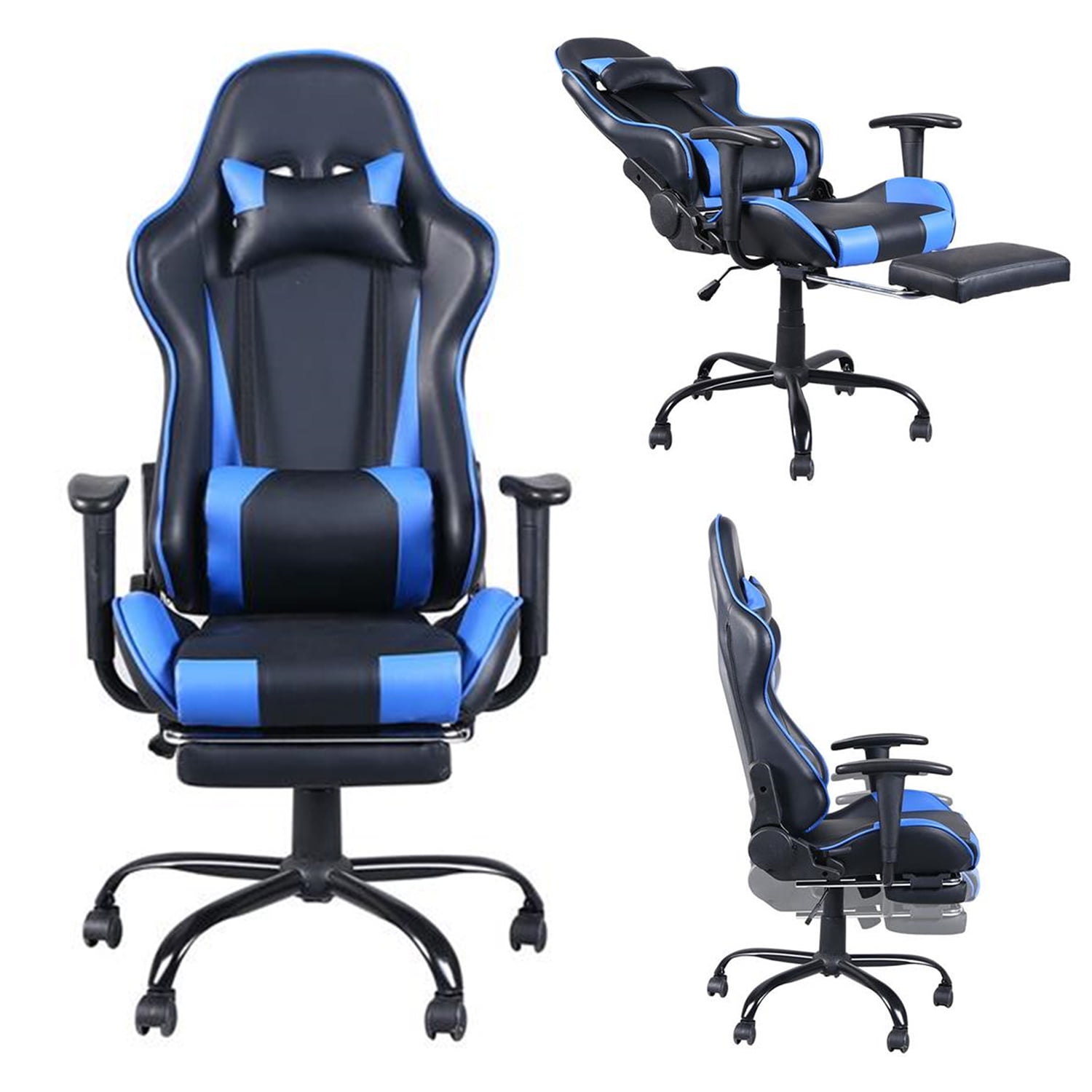 Gaming Racing Chair Adjustable Swivel Recliner Computer Home Office Tilt Chair 