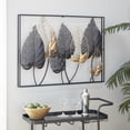 thumbnail image 2 of DecMode Black Metal Tall Cut-Out Leaf Wall Decor with Intricate Laser Cut Designs, 2 of 10