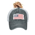 thumbnail image 3 of Womens Pony Hat High Ponytail Baseball Cap Girls Messy Bun Caps Camouflage Trucker Bad Hair Day Adjustable Dad Hat, 3 of 7