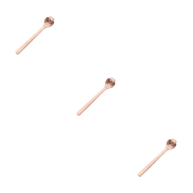 Decodeary Tea Spoon For Tea Essential Teaware For Tea Drinking - Exquisite And Practical Stainless Steel Spoon Stainless Steel cat paw rose gold 1 3Set
