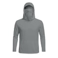 thumbnail image 7 of UPF 50+ Men’s Long Sleeve Performance Fishing Hiking Sun Protection Shirt with Mask UV Neck Gaiter Hoodie Gray XL, 7 of 7