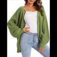 thumbnail image 1 of Suéteres Tipo Cárdigan para Mujer, de Larga, con Botones y Gran Tamaño, de Punto. Verde Petróleo S, 1 of 6