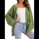 thumbnail image 1 of Suéteres Tipo Cárdigan para Mujer, de Larga, con Botones y Gran Tamaño, de Punto. Verde Petróleo L, 1 of 6