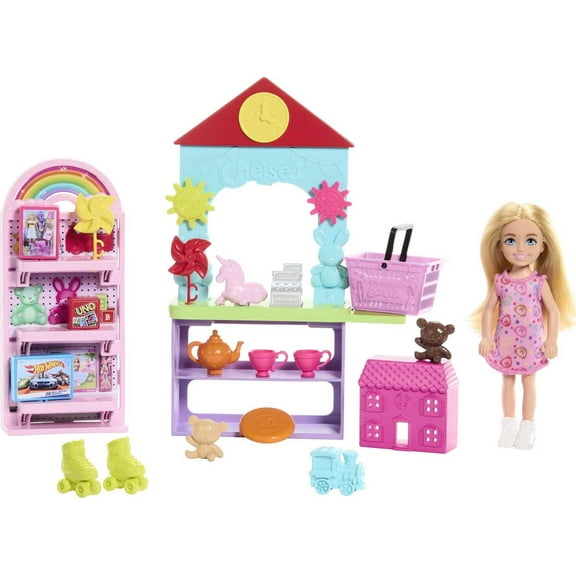 Barbie Chelsea Can Be... Toy Store Playset with Small Blonde Doll, Shop Furniture & 15 Accessories