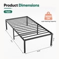 thumbnail image 6 of EDX 16 Inch High Clearance Metal Platform Bed Frame with Steel Slats, Large Under Bed Storage, No Box Spring Needed, Noise Free, Easy Assembly, Twin, 6 of 8