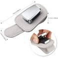 thumbnail image 4 of Paquete de 2 soportes universales para gafas de coche, para visera de coche, de cuero, con clip para billetes y tarjetas (beige), 4 of 5