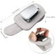 thumbnail image 4 of Paquete de 2 soportes universales para gafas de coche, para visera de coche, de cuero, con clip para billetes y tarjetas (beige), 4 of 5