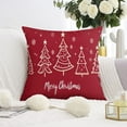 thumbnail image 5 of Red Christmas Tree Snowflake Throw Pillows Cover Square Throw Pillow Case Set of 4 Vintage Pillowcase for Indoor Home Bedroom, 5 of 7