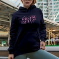 thumbnail image 2 of I Feel Like Glitter, Funny Pink Text Girl Quote Art, Sassy Girls Merch Gift, Navy Blue Hooded Sweatshirt or Hoodie, Small, 2 of 5