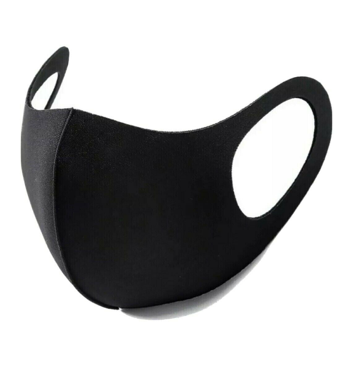 Washable Reusable Comfortable Black Polyester Blend Face Covering Bandana Cycling