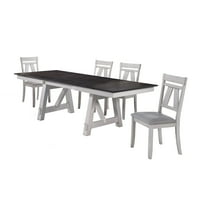 New Classic Furniture Maisie 5-Piece Solid Wood Dining  Table Set in Brown