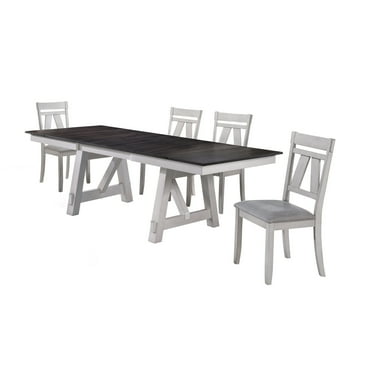 New Classic Furniture Maisie 5-Piece Solid Wood Dining  Table Set in Brown