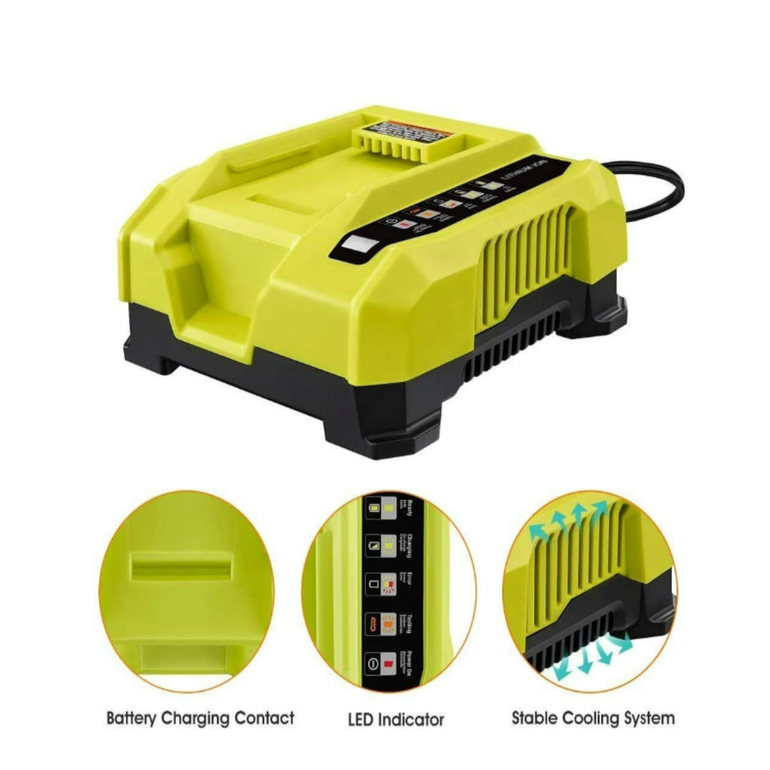 40V Rapid Charger Replace for Ryobi OP401S 40V Battery, OP406A OP404 OP401 Replacemant Battery Charger for Ryobi OP40605 OP40602 OP40601 OP4050 OP4040 OP4030