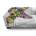 thumbnail image 3 of Popstar Party Soft Flannel Fleece Throw Blanket, Abstract Design in Rainbow Colors Art in Shape of Starfish Performer Woman, Cozy Plush for Indoor and Outdoor Use, 70" x 90", Multicolor, by Ambesonne, 3 of 6