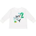 thumbnail image 3 of Inktastic Second Birthday Shark with Cake Boys or Girls Long Sleeve Toddler T-Shirt, 3 of 5