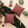 thumbnail image 5 of Pack of 2 Christmas Plaid Decorative Throw Pillow Covers Scottish Tartan Cushion Case for Farmhouse Home Holiday Decor Red and Green, 18 x 18 Inches, 5 of 6