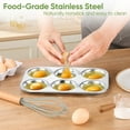 thumbnail image 2 of Vesteel 6-Cup Mini Muffin Top Pan Set of 2, 11" x 7.5" Stainless Steel Cupcake Pan, Metal Muffin Baking Tins for Oven, Shallow Pies Pan for Hamburger, Eggs, Sandwiches, Non-toxic & Dishwasher Safe, 2 of 7