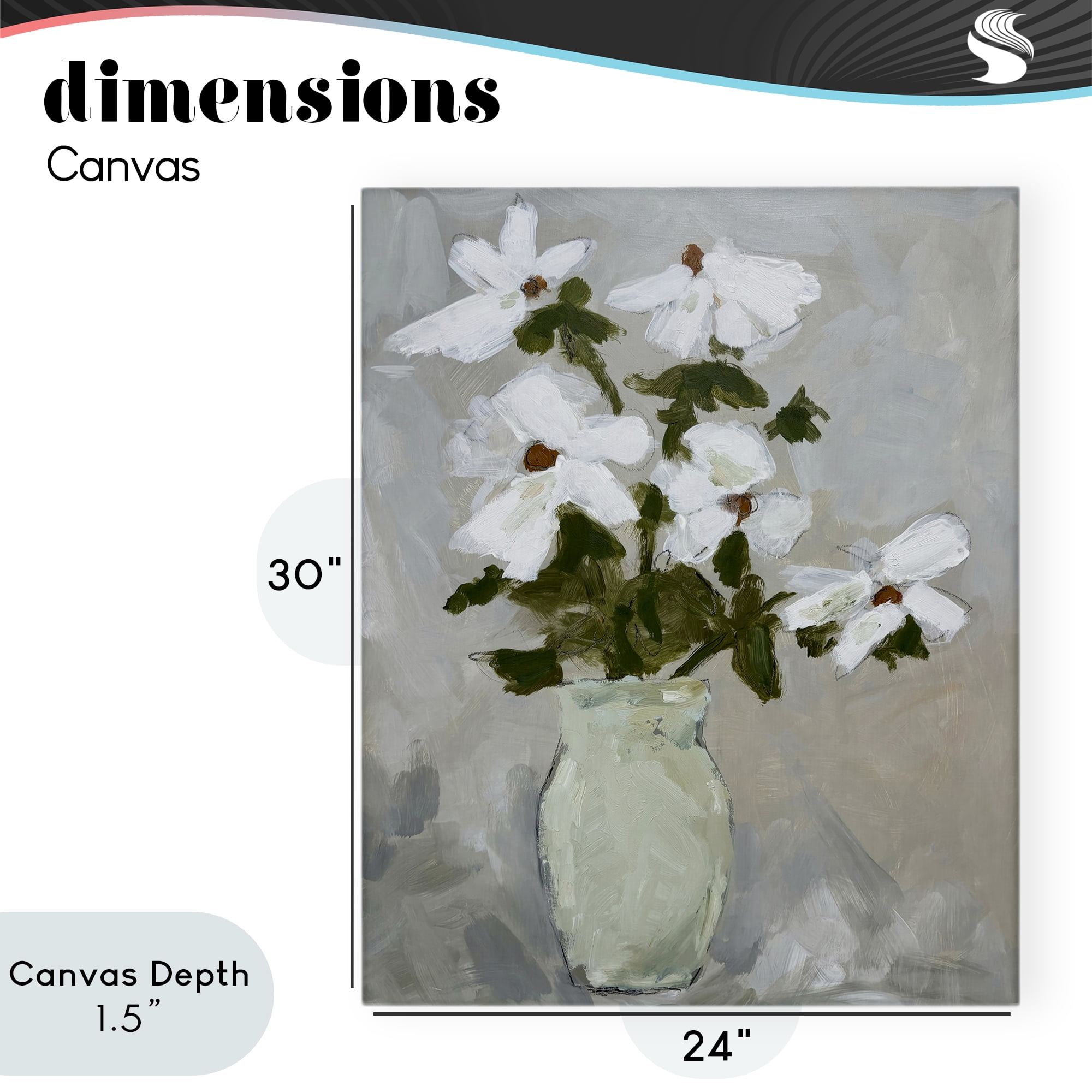 Stupell Industries Cosmos Flowers Serene Rustic Vase Canvas Wall Art, design by Chloe Elliot