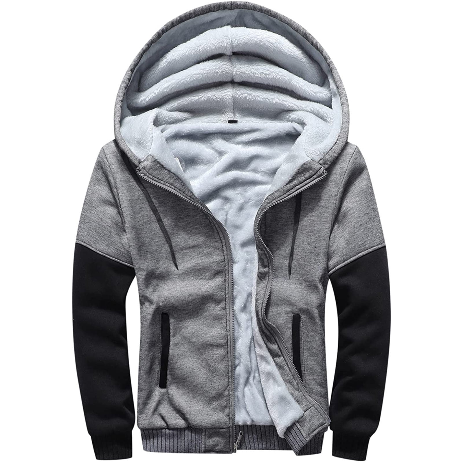 KIJBLAE Savings Men s Thick Winter Coat Workout Fleece Hoodie