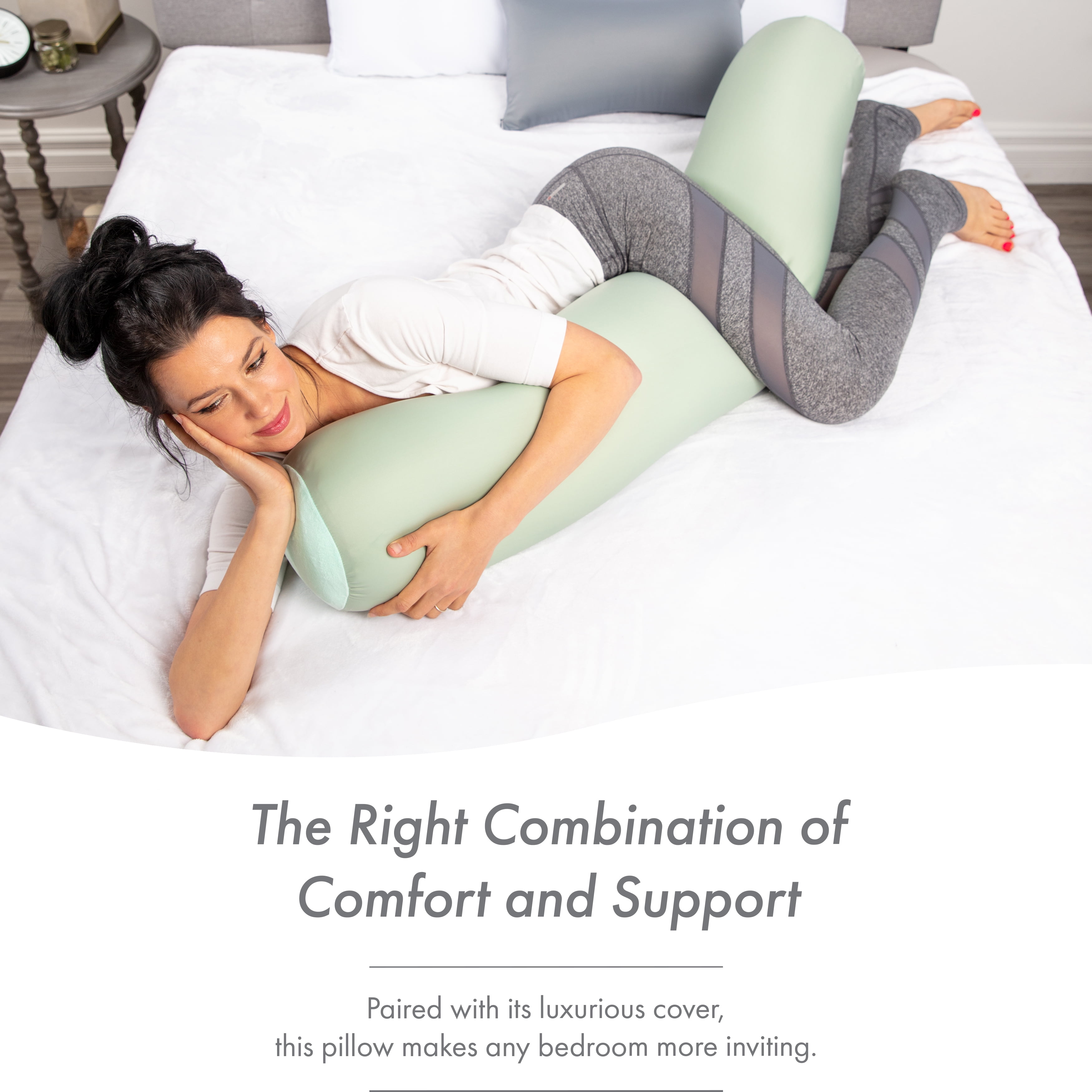 Pillowy Pillowcases, Body Pillow, Gray