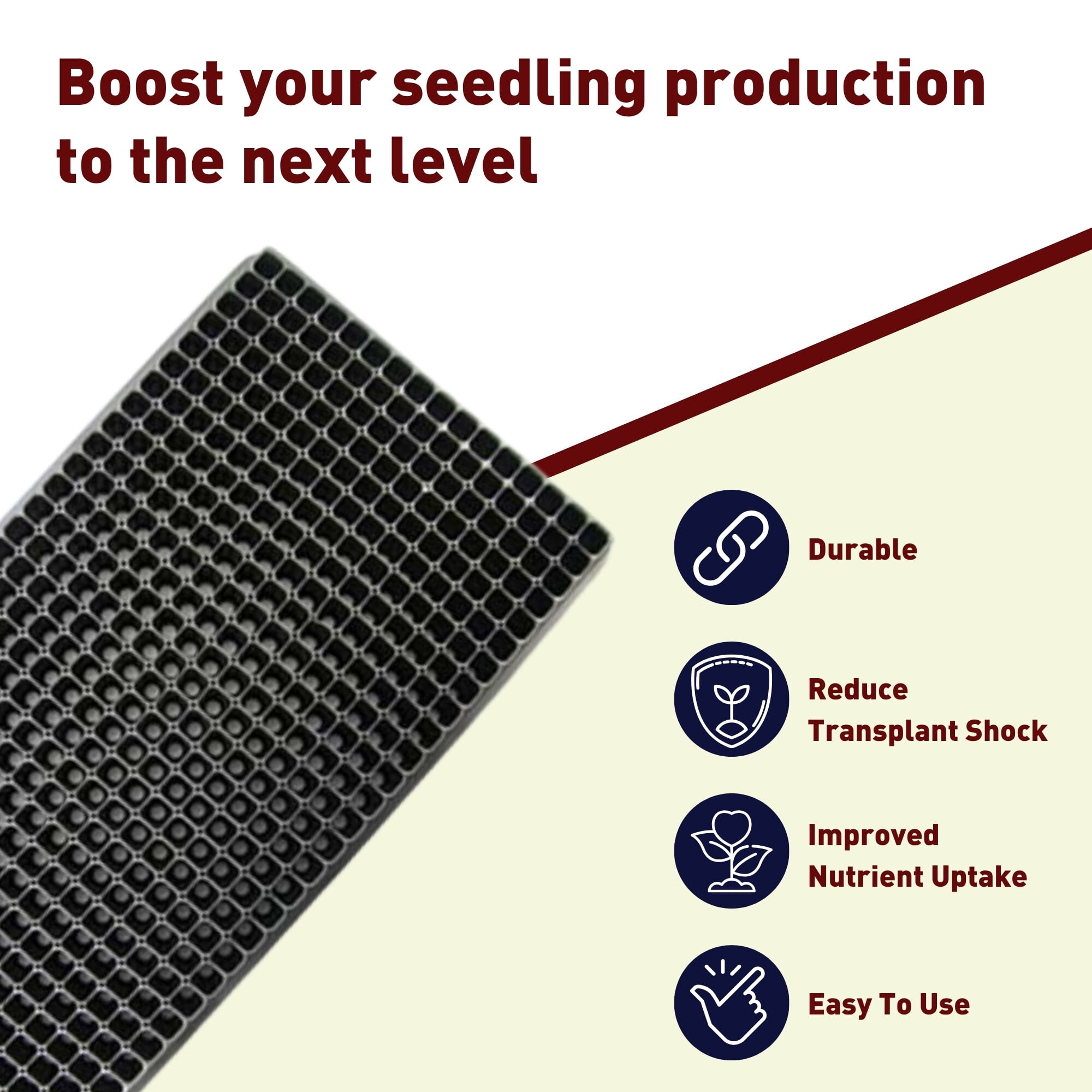 512 Cell Plug Seed Starting Tray – Heavy-Duty Seedling Germination and Propagation Tray - 50 Packs