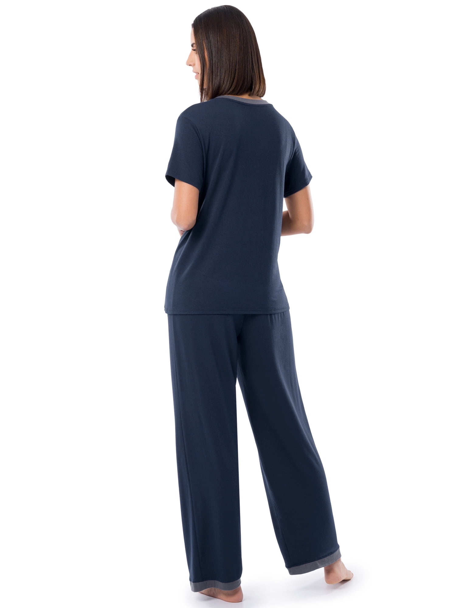 Fruit of the Loom Women's Short Sleeve Cotton Jersey Collared Cropped  Pajama Set, 2-Piece, Sizes S-4X