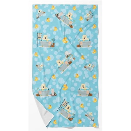 Carolines Treasures WDK5837BTLG 42 x 24 in. Unisex White Chow Chow in Bathtub Bath Towel - Large