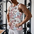 thumbnail image 5 of Gukieu Abstract Floral Print Men's Quick Dry Fitness Vest, Round Neck Sleeveless Fitness Bodybuilding Top-X-Large, 5 of 7