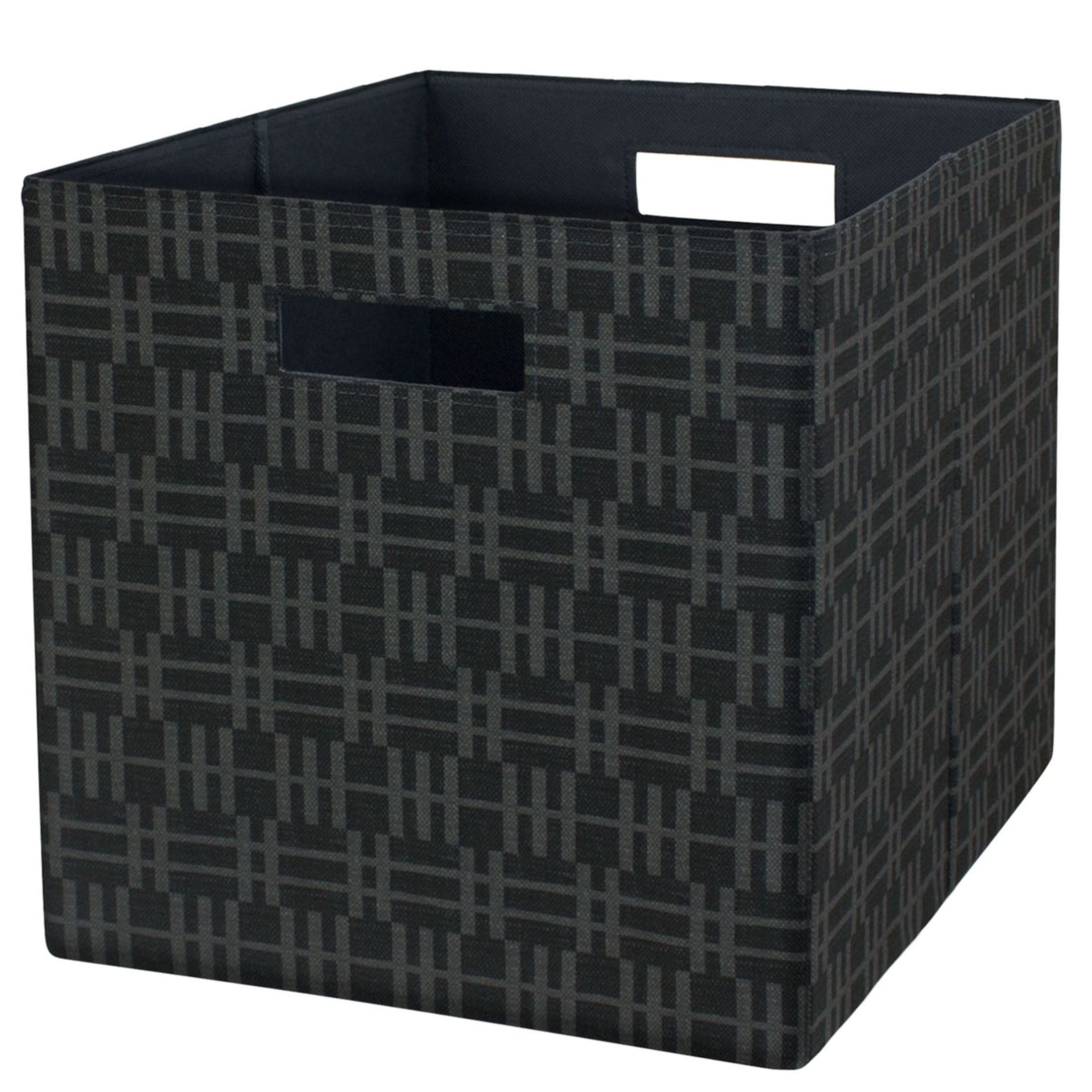 (2 pack) Better Homes & Gardens Collapsible Fabric Cube Storage Bin, Grey Stripe Geo