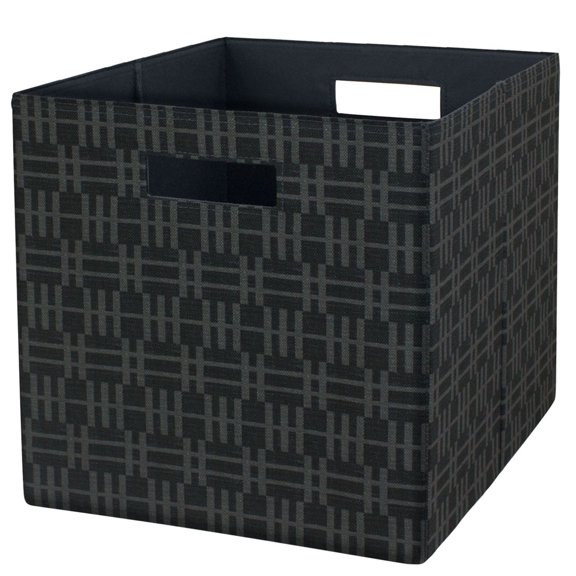 Better Homes & Gardens Collapsible Fabric Cube Storage Bin, Grey Stripe Geo