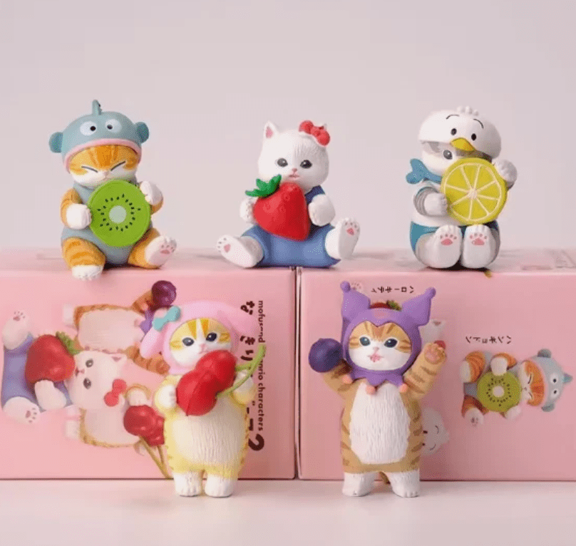 (Set of 5) New Mofusand Rabbit Fruits Figure Anime Cartoon Blind Box