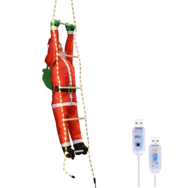 Resistente Al Agua De 24 Pulgadas, Muñeco De Papá Noel, Adornos Para Árboles De Navidad, Escalera De Escalada De Papá Noel Para Interiores O Exteriores Minnieouse HA046384-02