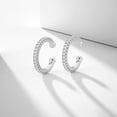 thumbnail image 5 of JIAYIQI 925 Sterling Silver Huggie Ear Cuff Earrings for Women 14K White Gold Plated Cubic Zirconia Earring Cuff Small Hoop Earrings Non Pierced Jewelry Gift, 5 of 6