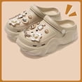 thumbnail image 2 of Ediodpoh Comfortable Unisex on Clogs with Heel for Everyday Wear Breathable Casual Shoes with Accessory Charms Durable Lightweight Design Ladies Slippers Khaki 39, 2 of 3