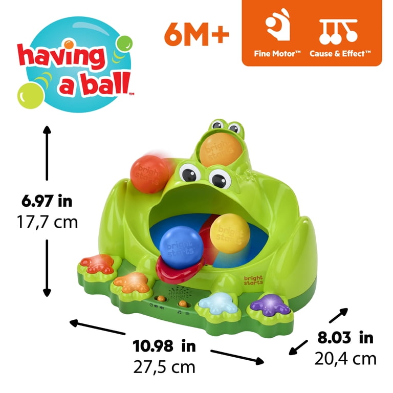 Bright Starts, Infant Play Toy, Poppin' Ball Frog, Unisex