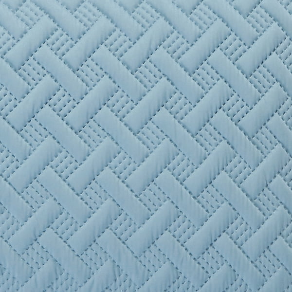 Mainstays Ultra Soft Solid Basketweave Aqua King Quilt