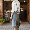 thumbnail image 4 of TOPTIE Cotton Canvas Denim Apron Sleeveless Kitchen Workwear with Pockets for Home and Restaurant-Blue, 4 of 6