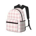 thumbnail image 2 of Haiem Pink Checkboard Lightweight Backpack for School, Classic Basic Water Resistant Casual Daypack for Travel with Bottle Side Pockets, 2 of 8