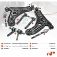 thumbnail image 2 of A-Premium 8Pcs Front Suspension Kit Control Arm and Ball Joint Assembly Tie Rod End Compatible with Chevrolet Aveo, Aveo5 & Pontiac G3, G3 Wave, Wave & Suzuki Swift+, 2 of 8