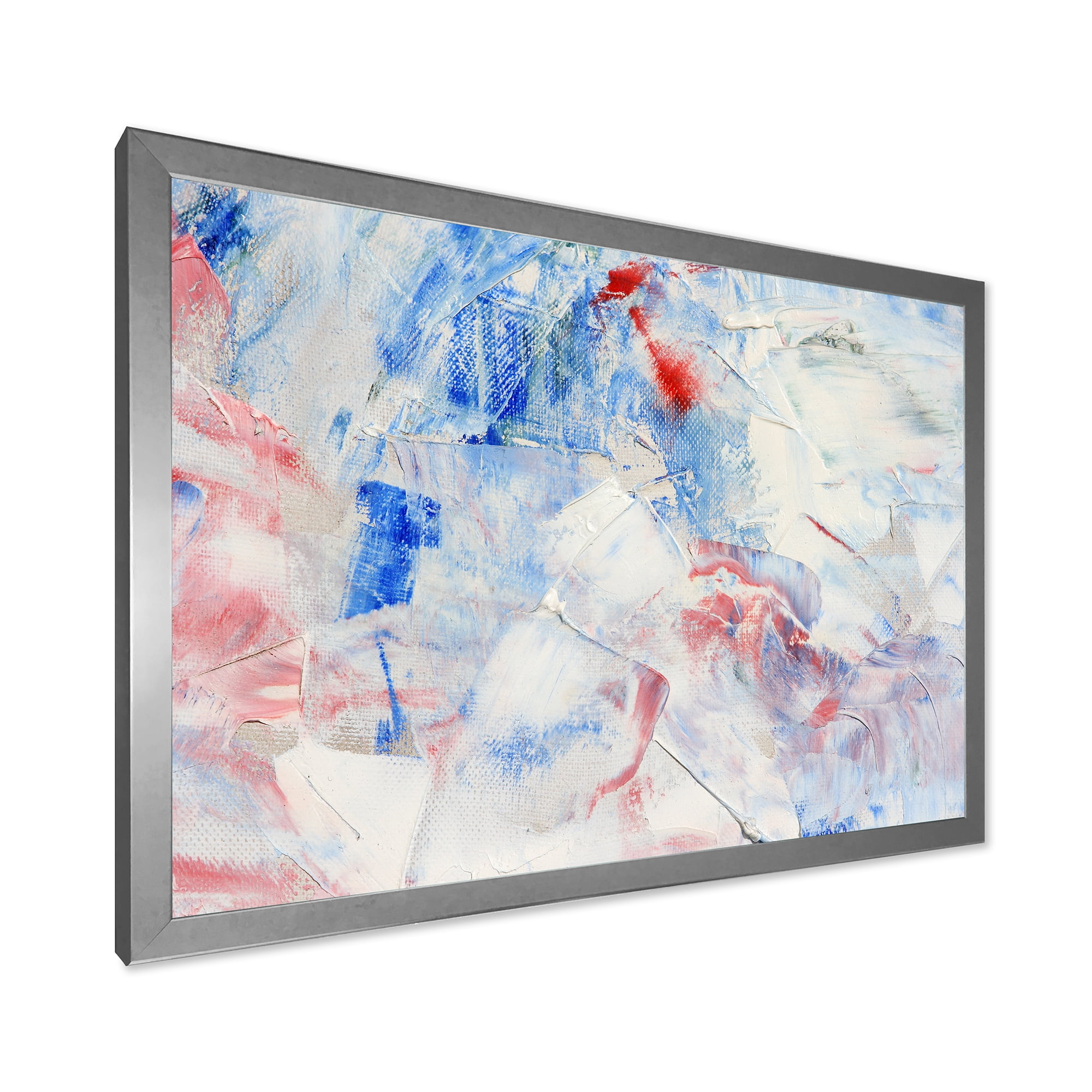Designart 'Abstract Blue Composition' Modern Framed Art Print