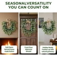 thumbnail image 4 of Guvpev Artificial Garland with Greenery Leaves – Faux Olive Wreath for Front Door, Farmhouse Wall Decor, Hanging Green Wreath for Window or Wedding Decoration, 4 of 14