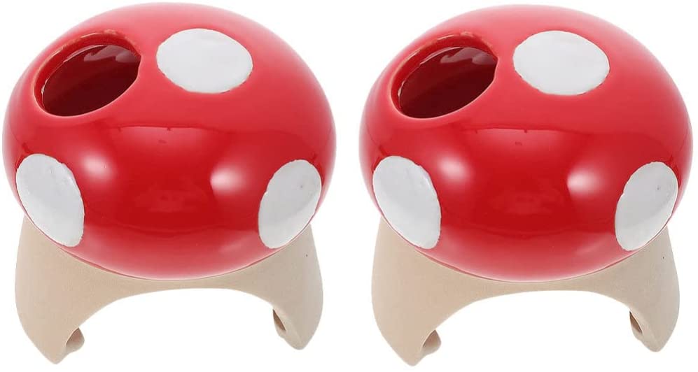 Mushroom Ceramic Hamster Hideout, Water Bottle With Stand