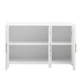 thumbnail image 6 of EUROCO 48" Longer Free Standing Buffet Cabinet ,Modern Sideboard Cabinet with Pine Wood legs,3 Doors and Shelves，Metal Handle for Living Room Study Entrance Corridors ,White, 6 of 8