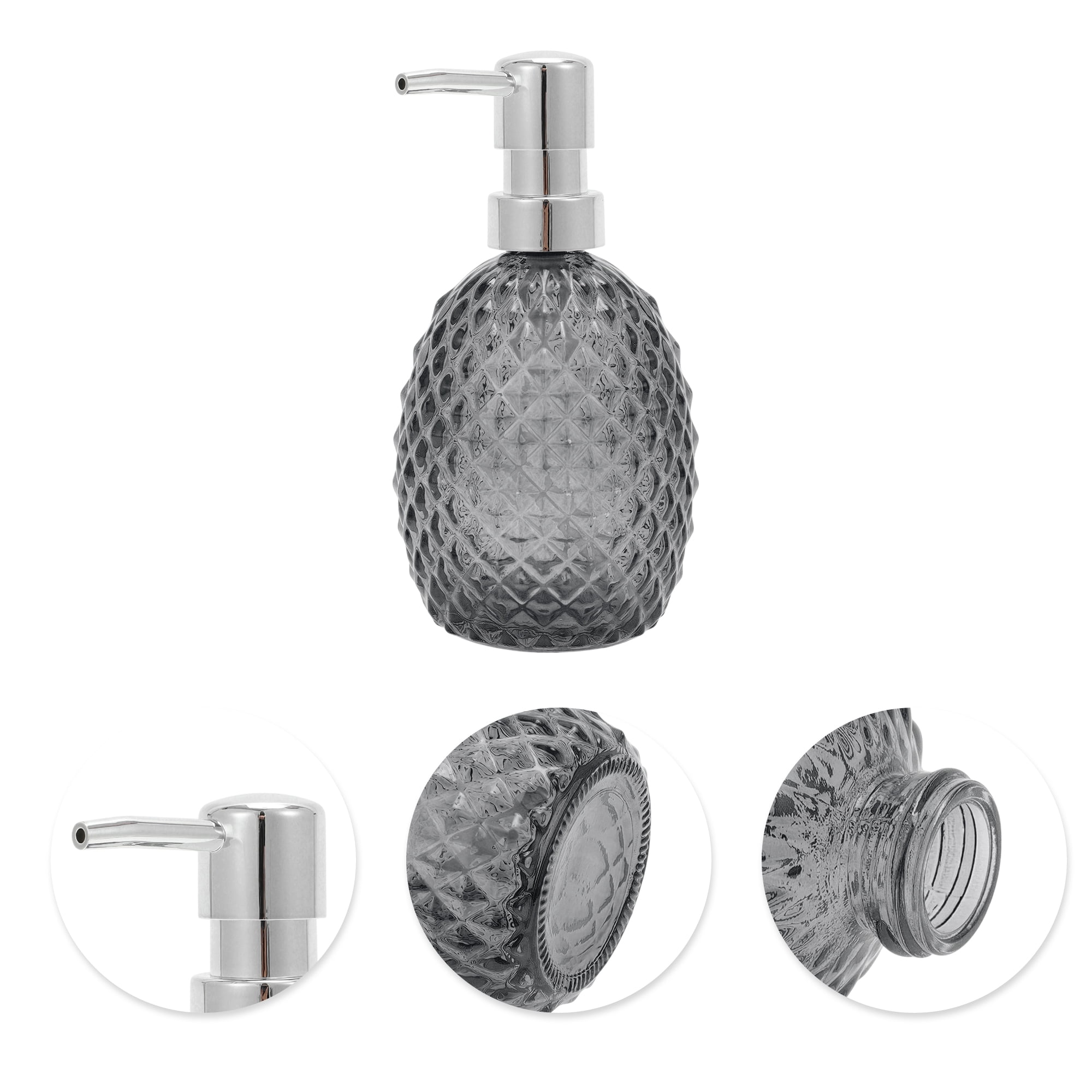 Unique Bargains 1 Pc Pineapple-shaped Soap Dispenser 11.84oz Gold Tone Silver Tone