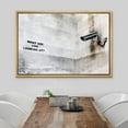 thumbnail image 3 of wall26 Framed Canvas Print Wall Art Banksy Surveillance Camera on Wall Graffiti &amp; Street Art Pop Culture Illustrations Pop Art Bohemian Dark for Living Room, Bedroom, Office - 16"x24" N, 3 of 5