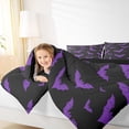 thumbnail image 4 of Homewish Gothic Halloween Bat Full Size Comforter Sets,Purple Silhouette Print Bedding Comforter Set,Black Violet,Black Reversible,3-Piece,1 Comforter and 2 Pillowcases, 4 of 7