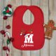 thumbnail image 1 of Baberos para bebé personalizados con letras y nombre, babero de algodón con diseño navideño, toalla de saliva para recién nacidos, regalo de vacaciones de invierno para bebé, 1 of 5